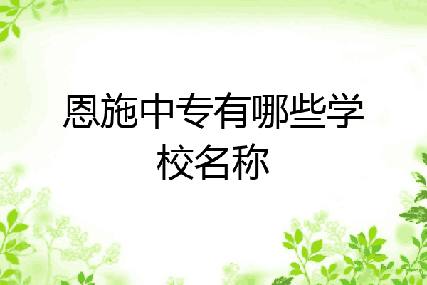 恩施中专有哪些学校名称