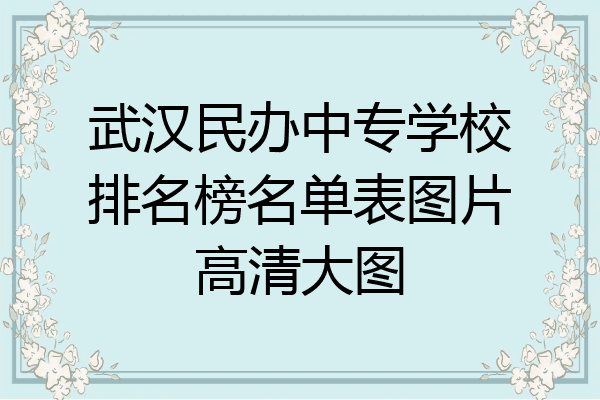 武汉民办中专学校排名榜名单表图片高清大图