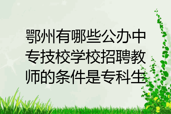 鄂州有哪些公办中专技校学校招聘教师的条件是专科生