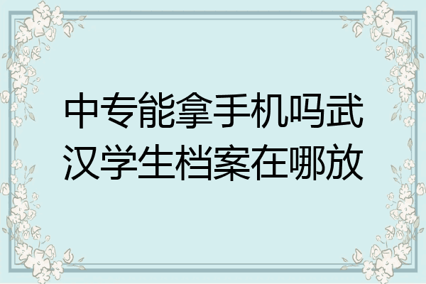 中专能拿手机吗武汉学生档案在哪放