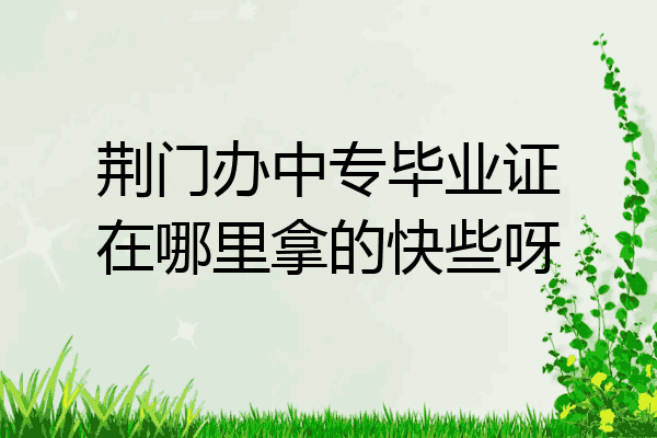 荆门办中专毕业证在哪里拿的快些呀