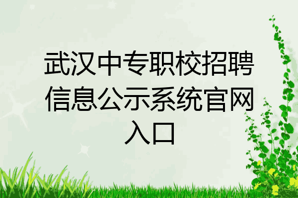 武汉中专职校招聘信息公示系统官网入口