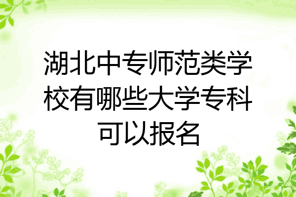 湖北中专师范类学校有哪些大学专科可以报名