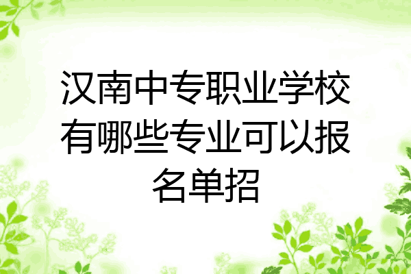 汉南中专职业学校有哪些专业可以报名单招