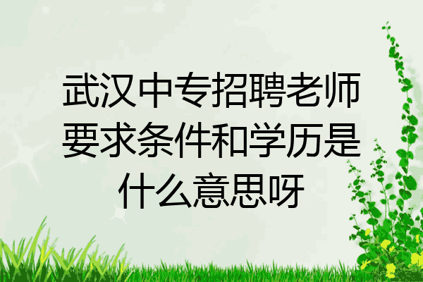 武汉中专招聘老师要求条件和学历是什么意思呀