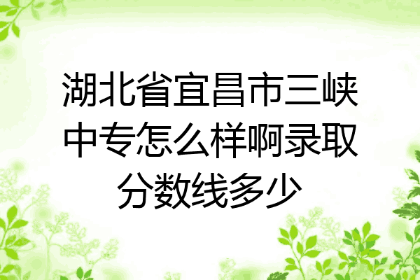 湖北省宜昌市三峡中专怎么样啊录取分数线多少