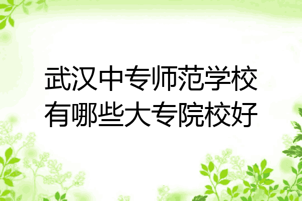 武汉中专师范学校有哪些大专院校好