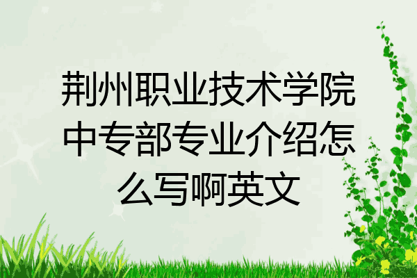 荆州职业技术学院中专部专业介绍怎么写啊英文