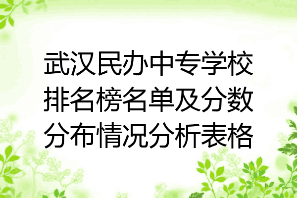 武汉民办中专学校排名榜名单及分数分布情况分析表格