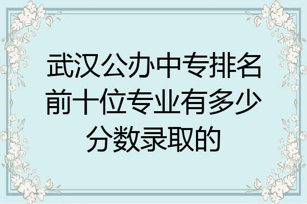 武汉公办中专排名前十位专业有多少分数录取的
