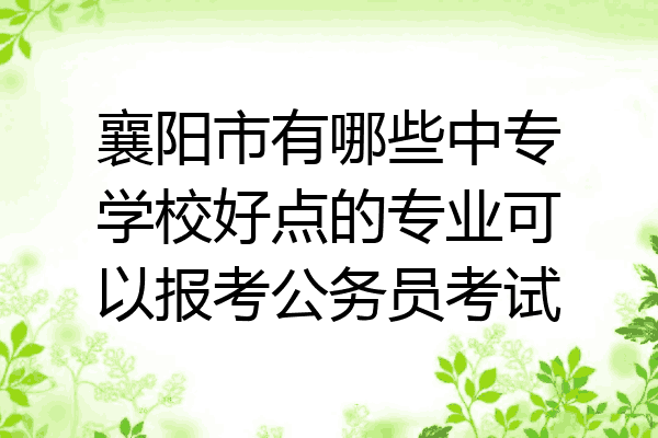襄阳市有哪些中专学校好点的专业可以报考公务员考试