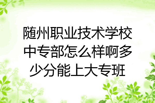 随州职业技术学校中专部怎么样啊多少分能上大专班