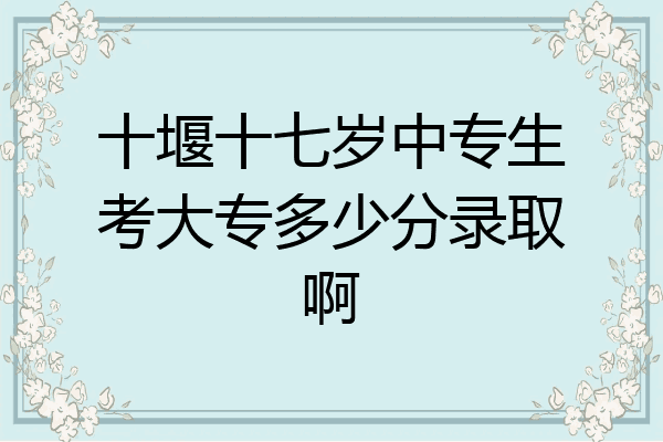 十堰十七岁中专生考大专多少分录取啊