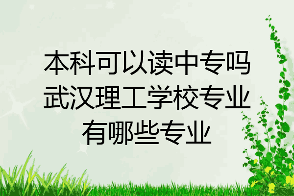 本科可以读中专吗武汉理工学校专业有哪些专业