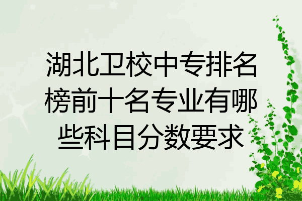 湖北卫校中专排名榜前十名专业有哪些科目分数要求