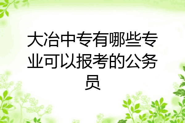 大冶中专有哪些专业可以报考的公务员