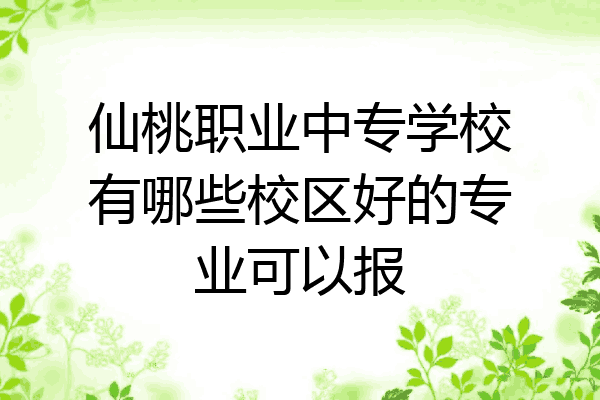 仙桃职业中专学校有哪些校区好的专业可以报