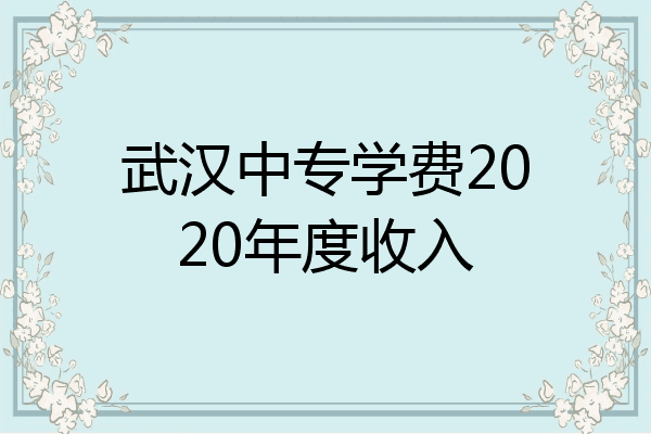 武汉中专学费2020年度收入