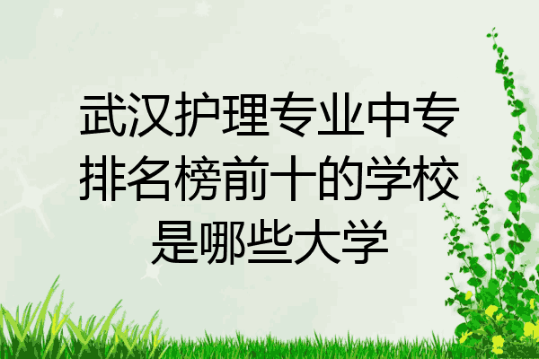 武汉护理专业中专排名榜前十的学校是哪些大学