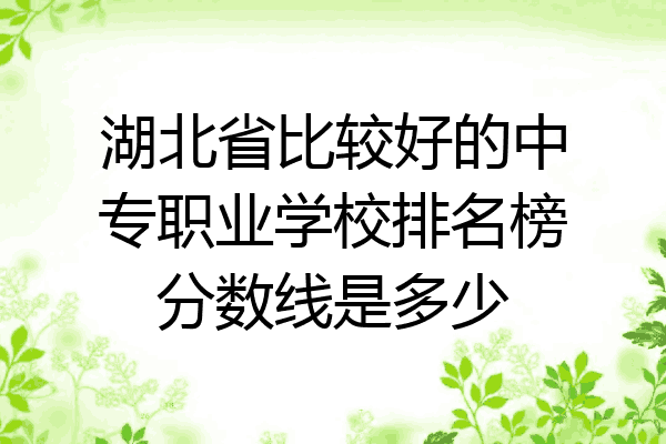 湖北省比较好的中专职业学校排名榜分数线是多少
