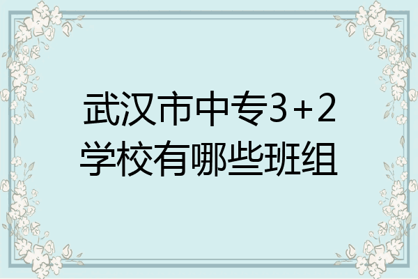 武汉市中专3+2学校有哪些班组
