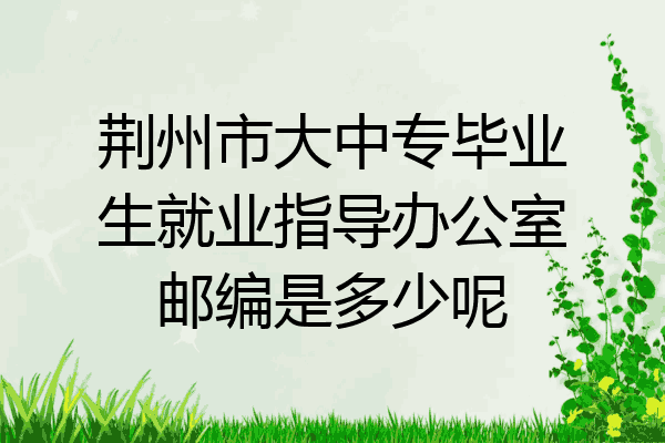 荆州市大中专毕业生就业指导办公室邮编是多少呢