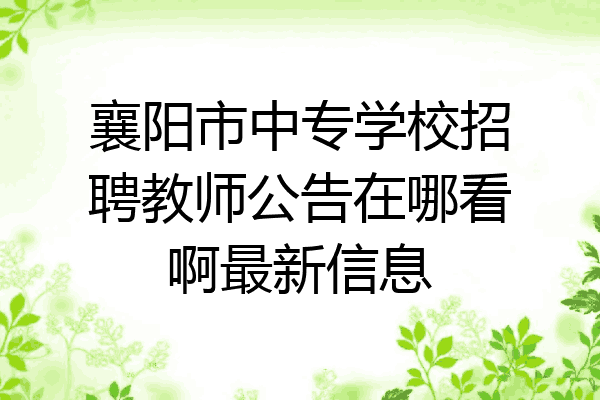 襄阳市中专学校招聘教师公告在哪看啊最新信息