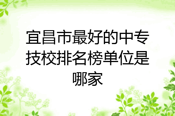 宜昌市最好的中专技校排名榜单位是哪家