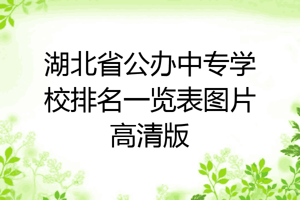 湖北省公办中专学校排名一览表图片高清版