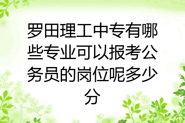 罗田理工中专有哪些专业可以报考公务员的岗位呢多少分