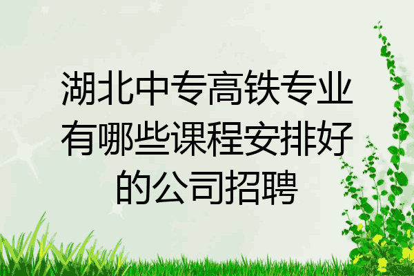 湖北中专高铁专业有哪些课程安排好的公司招聘