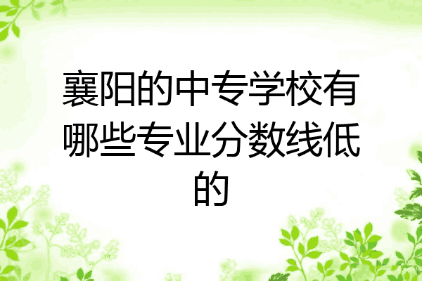襄阳的中专学校有哪些专业分数线低的