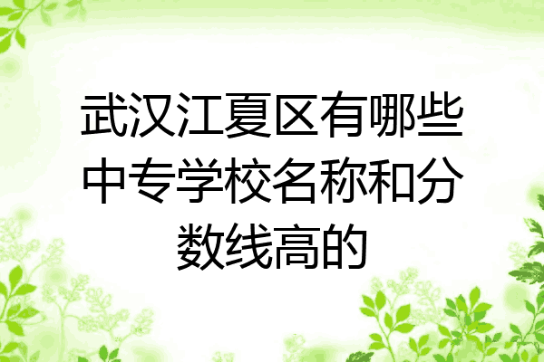 武汉江夏区有哪些中专学校名称和分数线高的