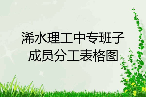 浠水理工中专班子成员分工表格图