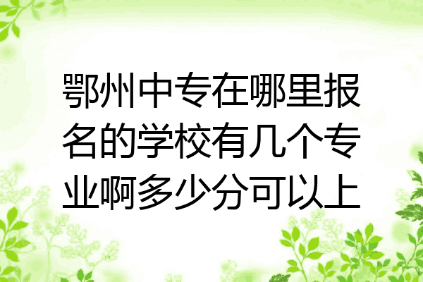 鄂州中专在哪里报名的学校有几个专业啊多少分可以上