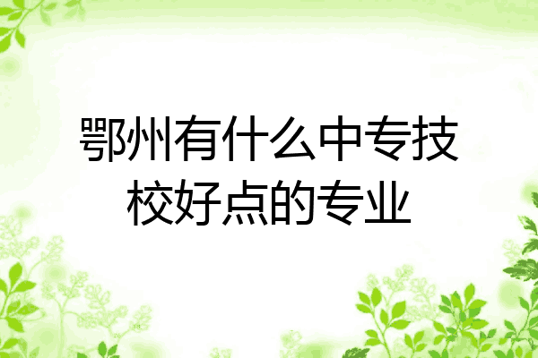 鄂州有什么中专技校好点的专业