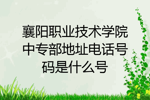襄阳职业技术学院中专部地址电话号码是什么号
