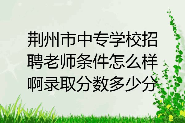 荆州市中专学校招聘老师条件怎么样啊录取分数多少分