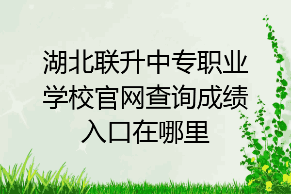 湖北联升中专职业学校官网查询成绩入口在哪里