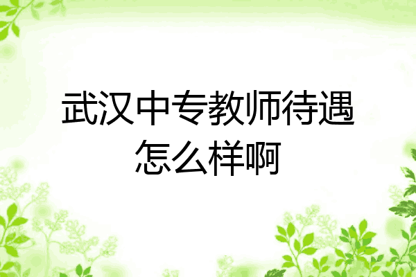 武汉中专教师待遇怎么样啊