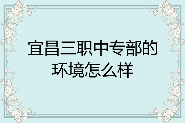 宜昌三职中专部的环境怎么样