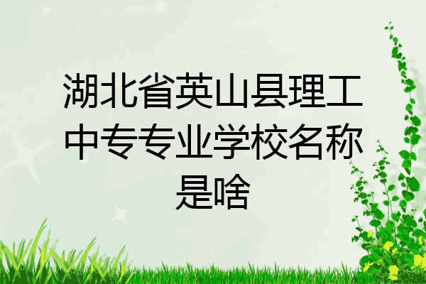 湖北省英山县理工中专专业学校名称是啥