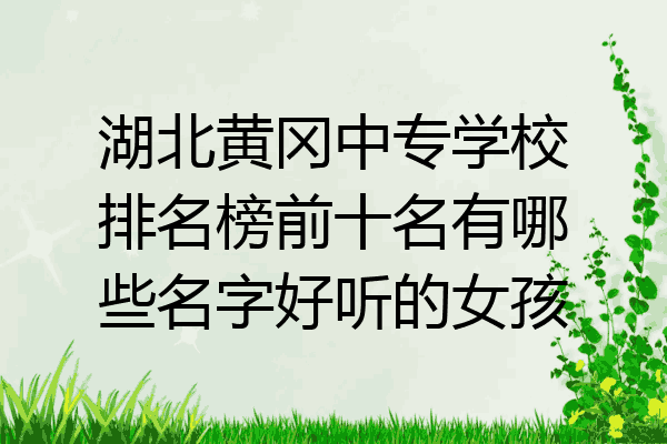 湖北黄冈中专学校排名榜前十名有哪些名字好听的女孩