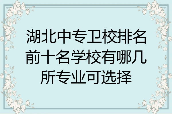 湖北中专卫校排名前十名学校有哪几所专业可选择