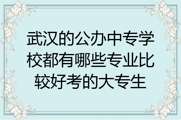 武汉的公办中专学校都有哪些专业比较好考的大专生
