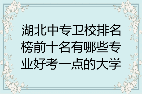 湖北中专卫校排名榜前十名有哪些专业好考一点的大学