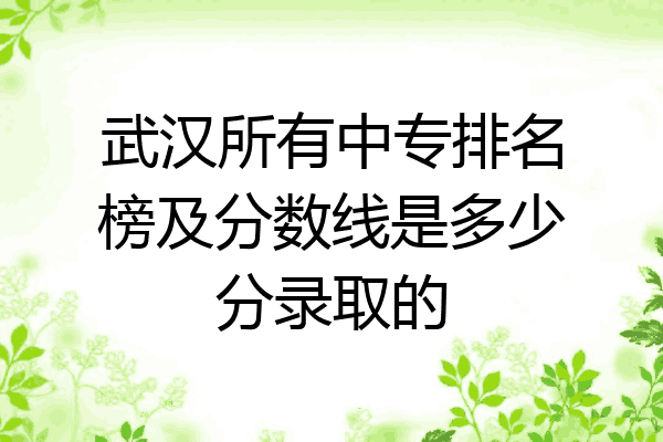 武汉所有中专排名榜及分数线是多少分录取的