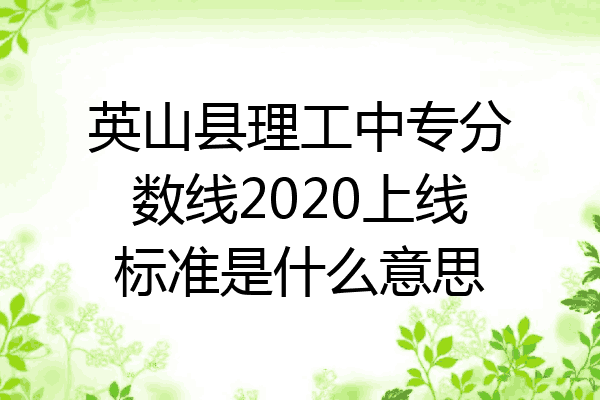 英山县理工中专分数线2020上线标准是什么意思