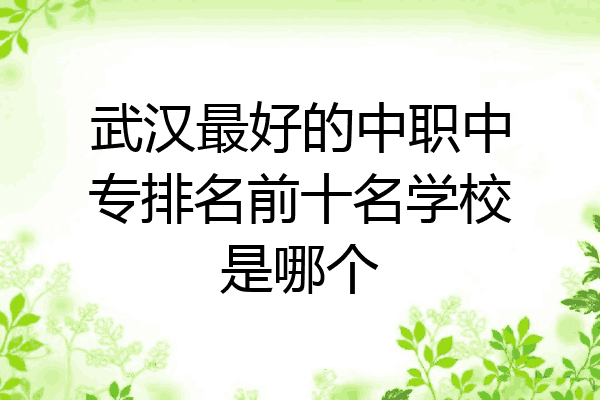 武汉最好的中职中专排名前十名学校是哪个