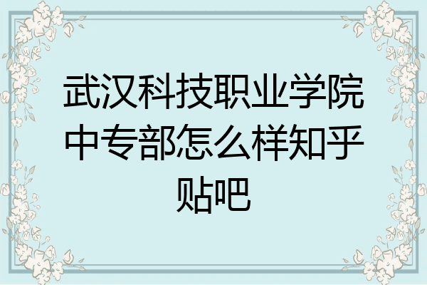 武汉科技职业学院中专部怎么样知乎贴吧